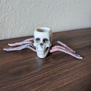 Skeleton Candle Holder with Pink Accents